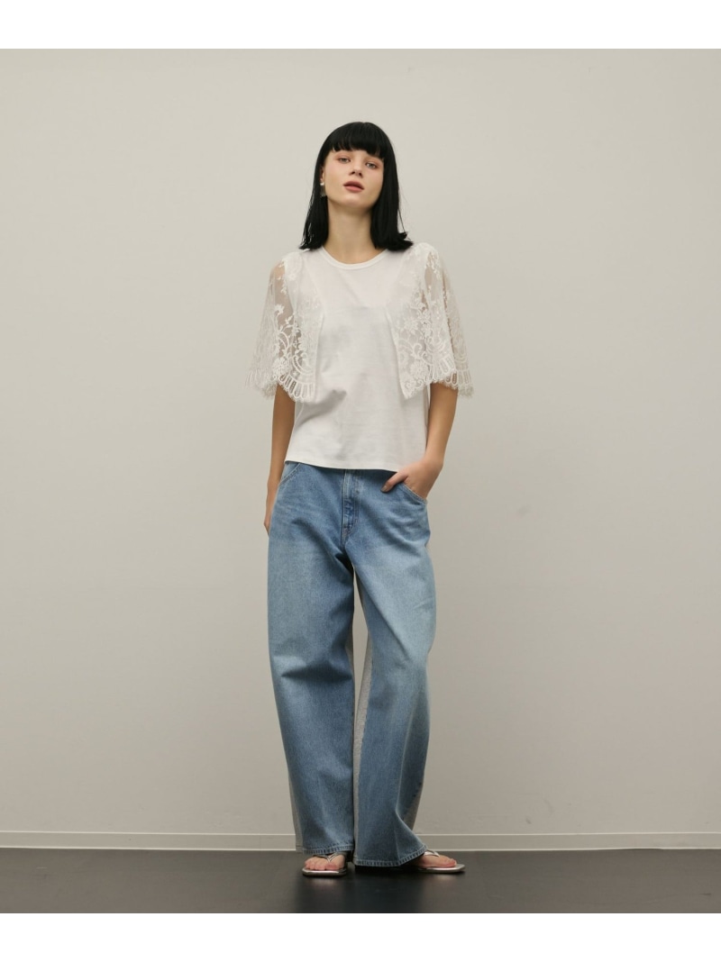 レースフレアカットトップ GRACE CONTINENTAL グレースコンチネンタル トップス カットソー・Tシャツ ブラック ホワイト【送料無料】[ Fashion] 18,216円