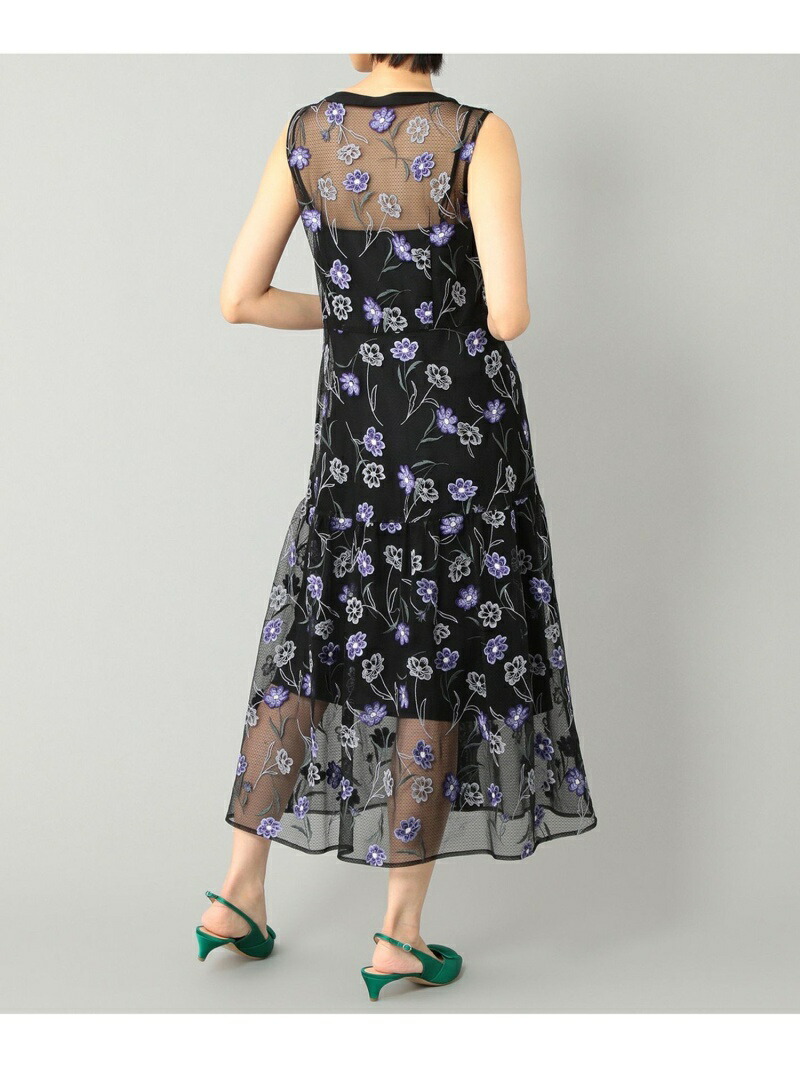 シルエットフラワーレースドレス Grace Continental グレースコンチネンタル ワンピース ワンピースその他 ブラウン ブラック 先行予約 送料無料 Rakuten Fashion septicin Com