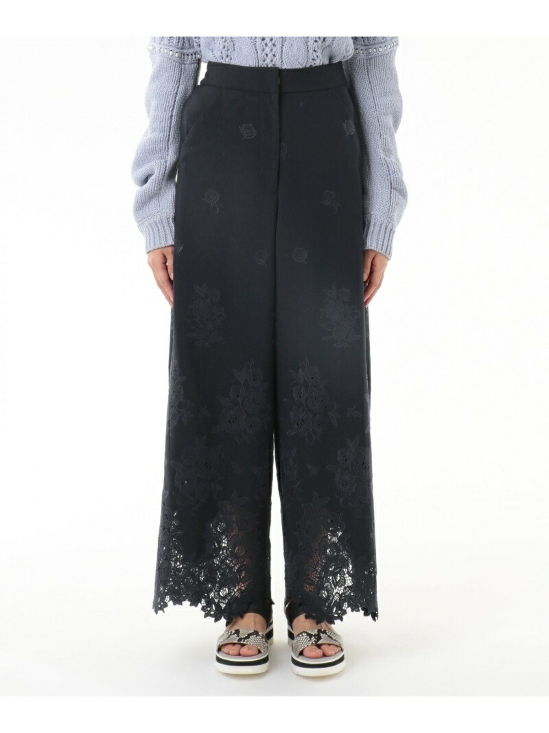 再再販 楽天市場 カットワーク刺繍ワイドパンツ Grace Continental グレースコンチネンタル パンツ ジーンズ ワイド バギーパンツ ネイビー ピンク 送料無料 Rakuten Fashion Gracecontinental Wythecharm 50 Off Advance Com Ec