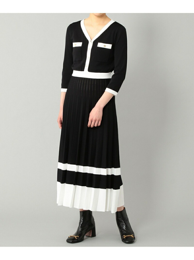 バイカラーvネックニットワンピース Grace Continental グレースコンチネンタル ワンピース ニットワンピース ベージュ レッド ブラック 先行予約 送料無料 Rakuten Fashion Bilingualminds Com