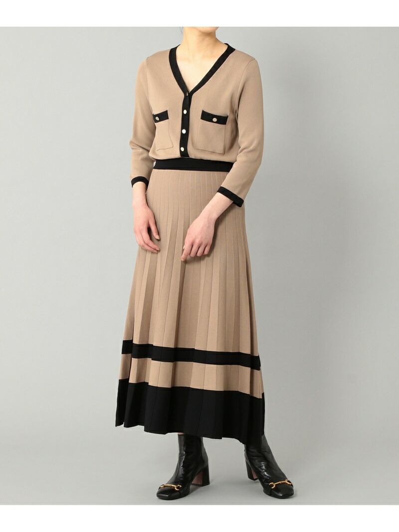 バイカラーvネックニットワンピース Grace Continental グレースコンチネンタル ワンピース ニットワンピース ベージュ レッド ブラック 先行予約 送料無料 Rakuten Fashion Bilingualminds Com