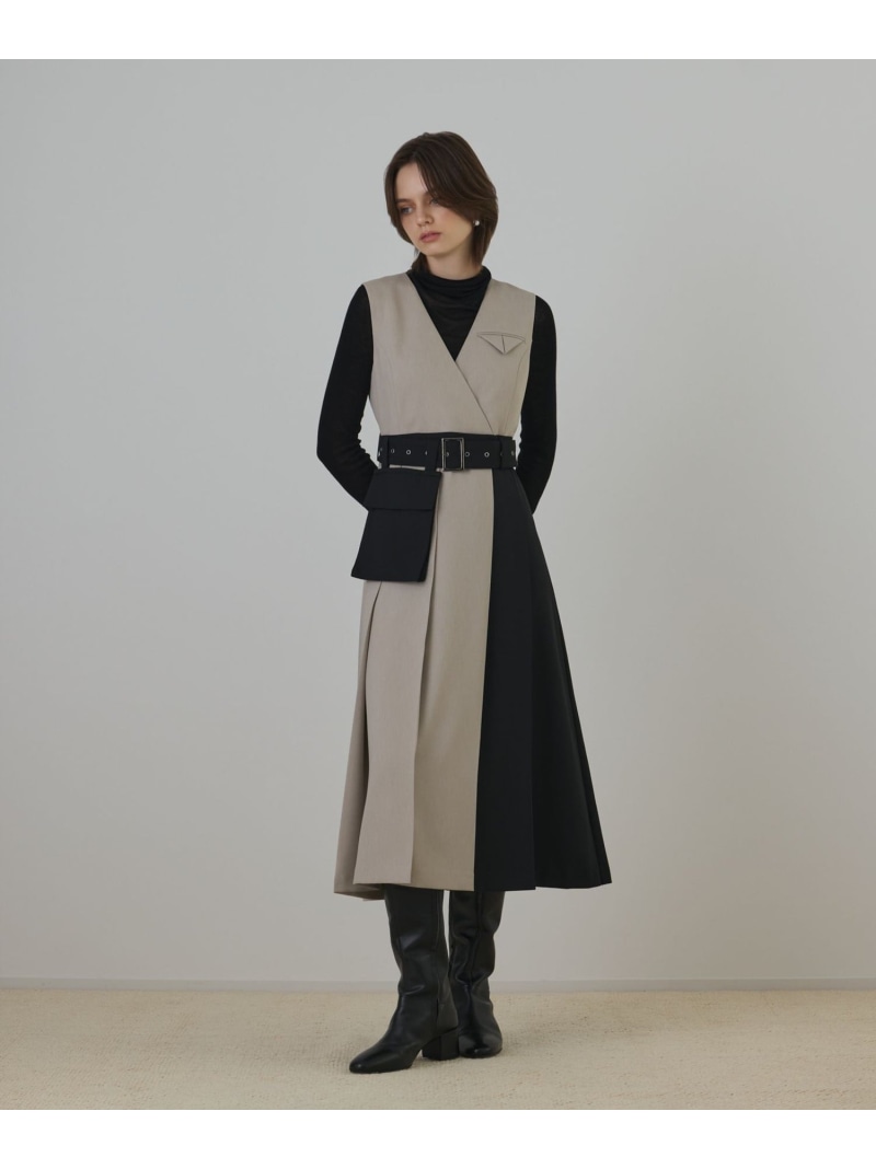 【SALE／30%OFF】プリーツジャンパースカート GRACE CONTINENTAL グレースコンチネンタル 衣装・御召しもの 衣装 赤銅色 ベージュ【RBA_E】【貨物輸送無料】[ Fashion]