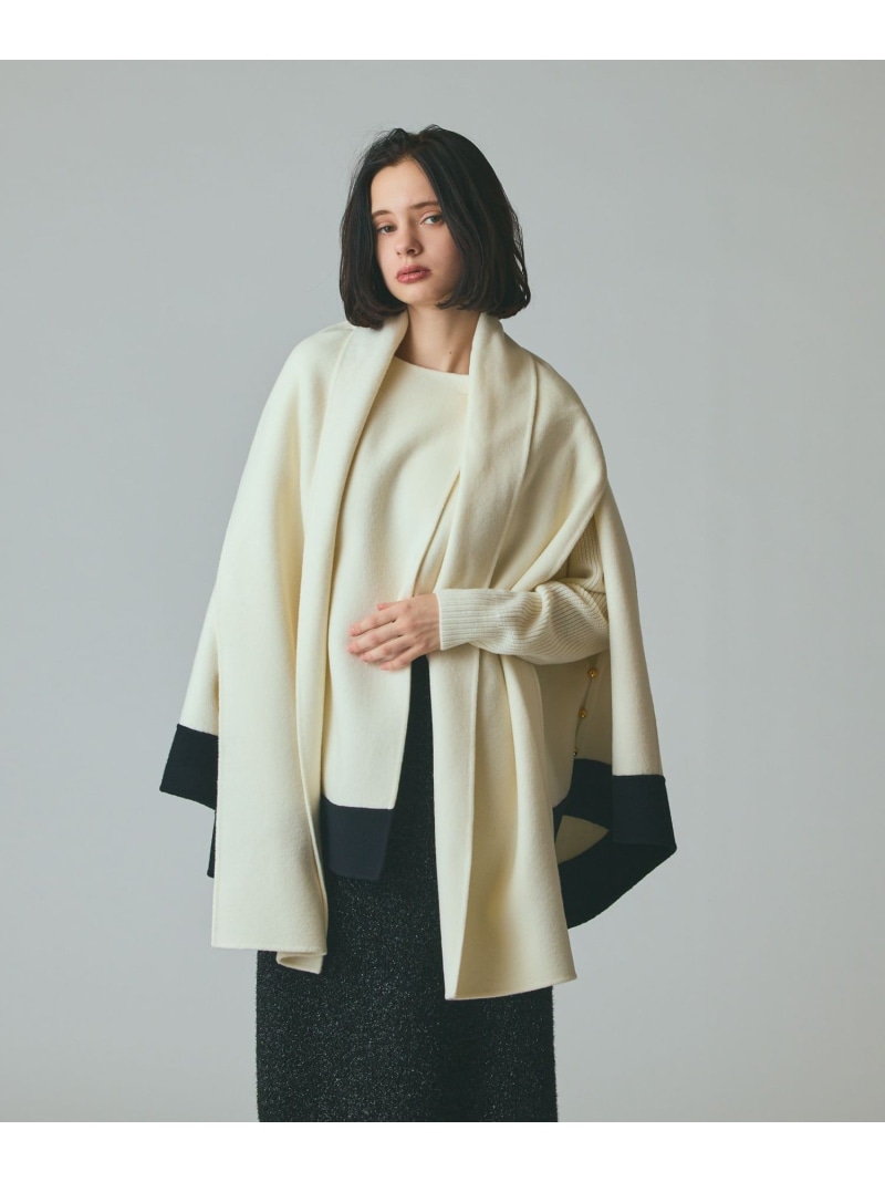【SALE／30%OFF】ストール付リバーケープ GRACE CONTINENTAL グレースコンチネンタル ジャケット・アウター その他のジャケット・アウター ブラック ベージュ【RBA_E】【送料無料】[ Fashion]
