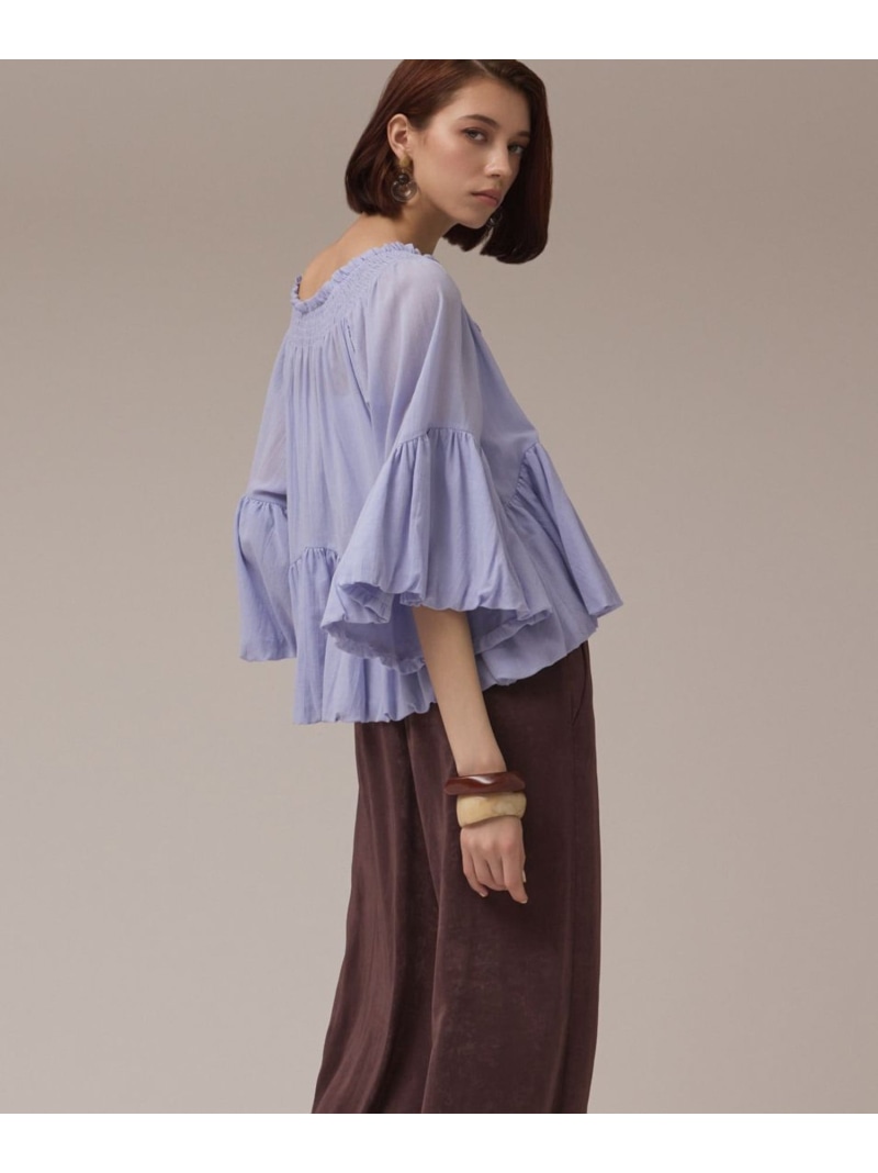 【SALE／40%OFF】バルーンカフタントップ GRACE CONTINENTAL グレースコンチネンタル トップス シャツ・ブラウス ホワイト ベージュ ブルー【RBA_E】【送料無料】[ Fashion]