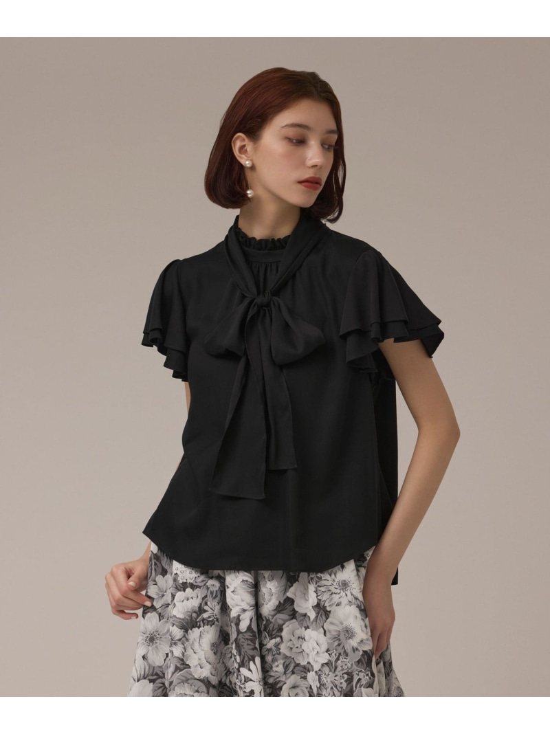 【SALE／40%OFF】フリルボウタイブラウス GRACE CONTINENTAL グレースコンチネンタル トップス シャツ・ブラウス ホワイト ブラック【RBA_E】【送料無料】[ Fashion]