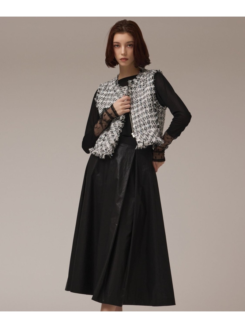 コンパクトツイードベスト GRACE CONTINENTAL グレースコンチネンタル トップス ベスト・ジレ ピンク ベージュ【送料無料】[ Fashion] 27,676円
