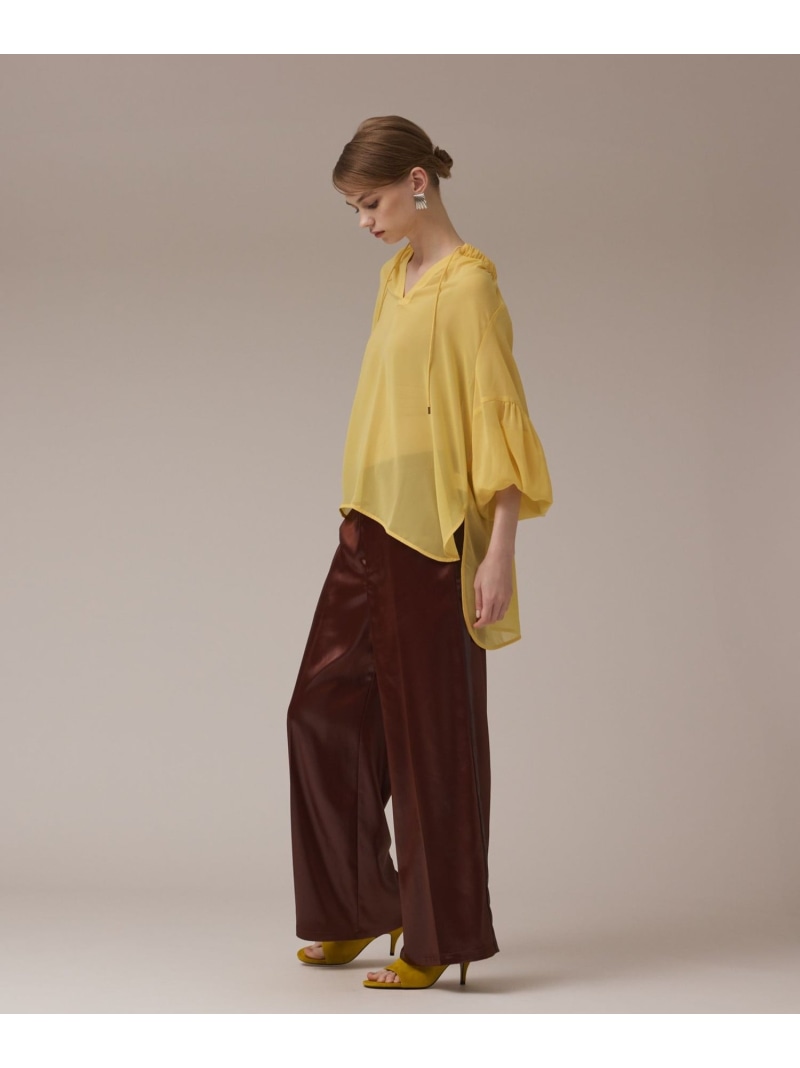 【SALE／50%OFF】ボリュームカフタントップ GRACE CONTINENTAL グレースコンチネンタル トップス シャツ・ブラウス ブラック イエロー【RBA_E】【送料無料】[ Fashion]｜gracecontinental／wythecharm