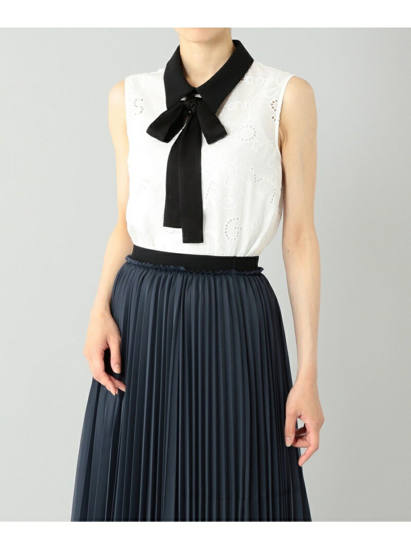 レタード刺繍トップ Grace Continental グレースコンチネンタル シャツ ブラウス 半袖シャツ ホワイト ブラック 送料無料 Rakuten Fashion Andapt Com