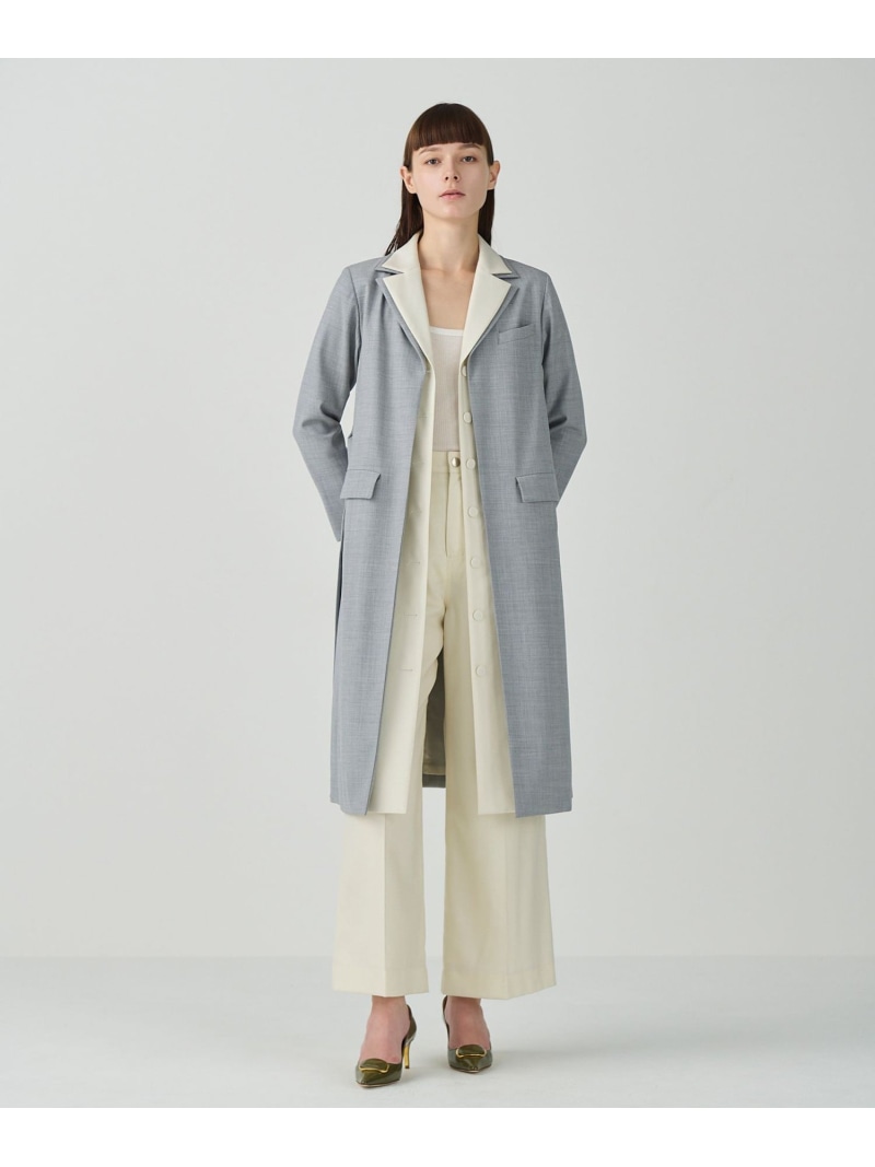【SALE／60%OFF】シルクウールコートドレス GRACE CONTINENTAL グレースコンチネンタル ジャケット・アウター その他のジャケット・アウター ブラック グレー【RBA_E】【送料無料】[ Fashion]