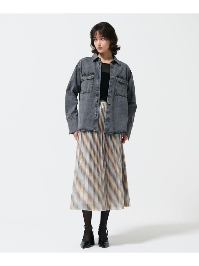 【SALE／60%OFF】ラメラインプリーツスカート GRACE CONTINENTAL グレースコンチネンタル スカート その他のスカート パープル イエロー【RBA_E】【送料無料】[ Fashion]