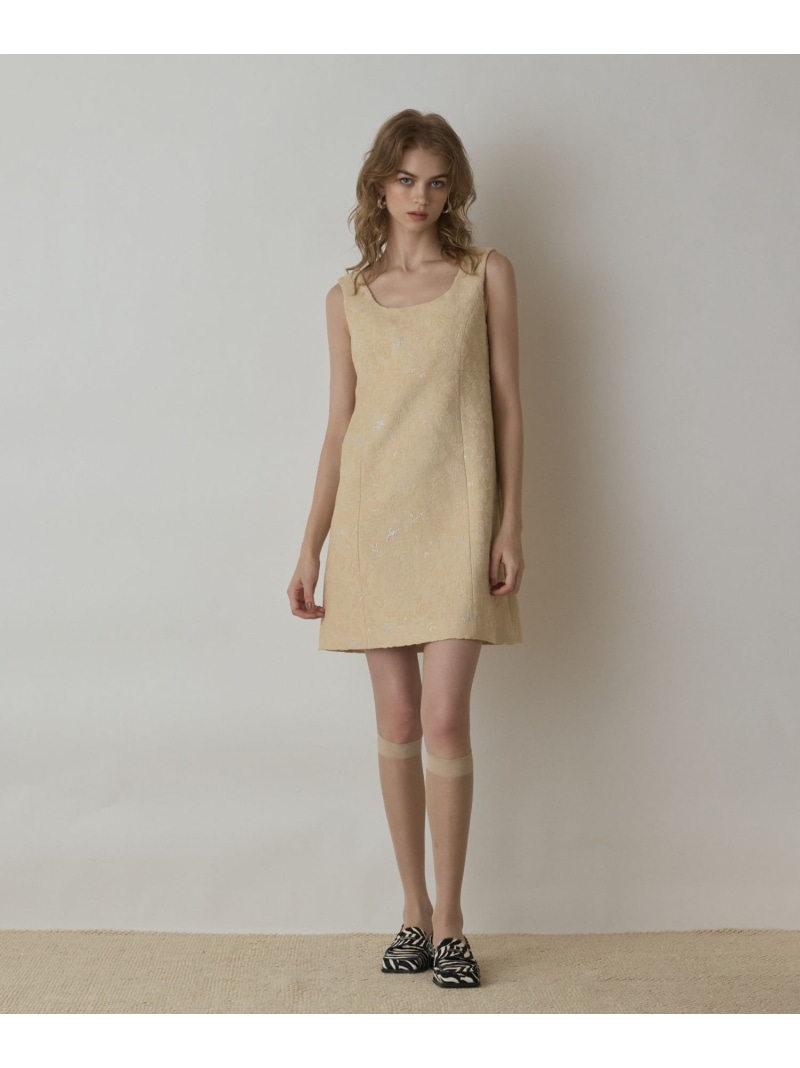 【SALE／40%OFF】サラサジャガードミニワンピース GRACE CONTINENTAL グレースコンチネンタル ワンピース・ドレス ワンピース ブラウン ベージュ【RBA_E】【送料無料】[ Fashion]