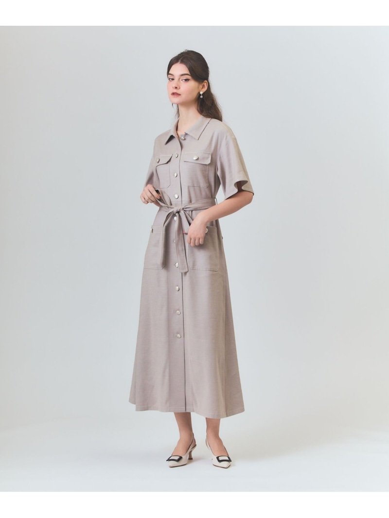 【SALE／70%OFF】リネンデニムライクワンピース GRACE CONTINENTAL グレースコンチネンタル 衣装・御召しもの 衣装 黒いこと ベージュ【RBA_E】【貨物輸送無料】[ Fashion]