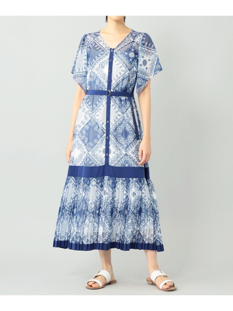 バンダナバイカラーワンピース Grace Continental グレースコンチネンタル ワンピース 半袖ワンピース ブルー ブラック 送料無料 Rakuten Fashion Highsoftsistemas Com Br