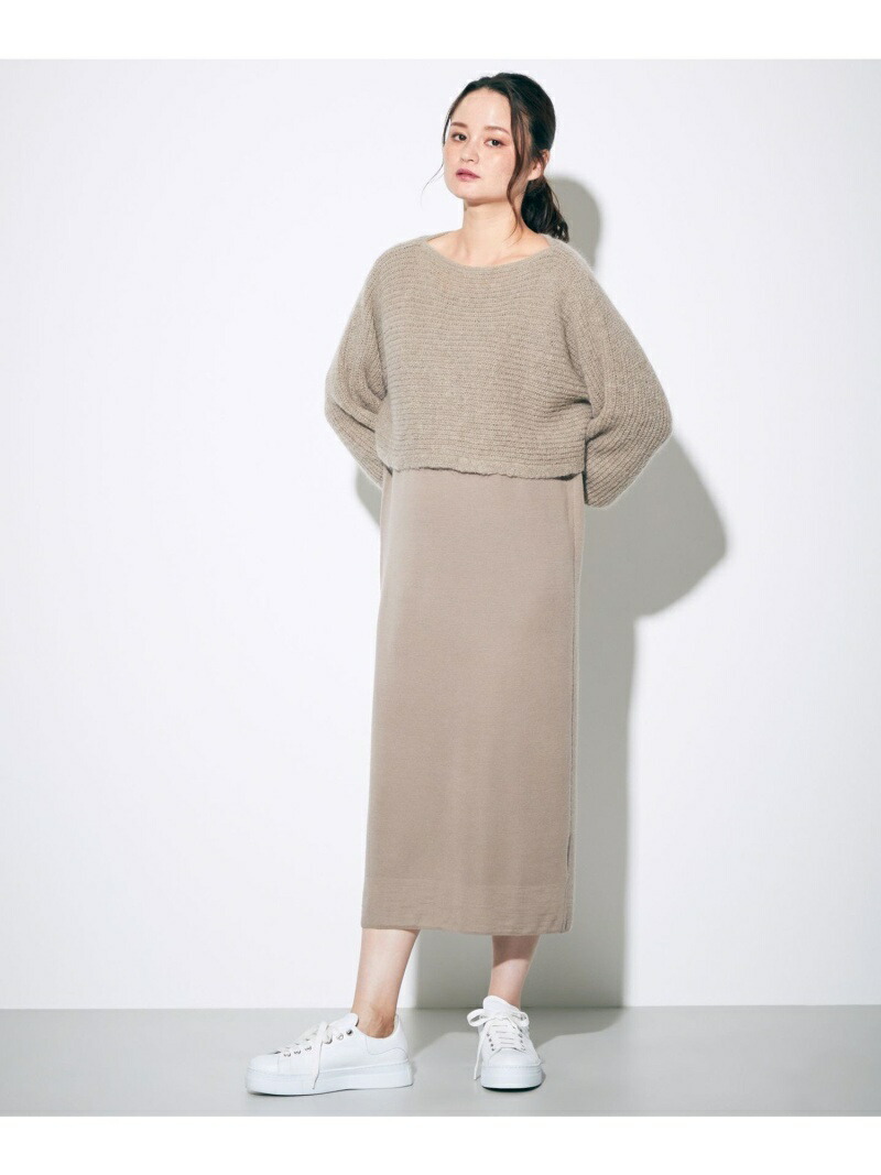 ショートトップセットニットワンピース Grace Continental グレースコンチネンタル ワンピース ニットワンピース ベージュ ピンク 送料無料 Rakuten Fashion Fitolab Com Br