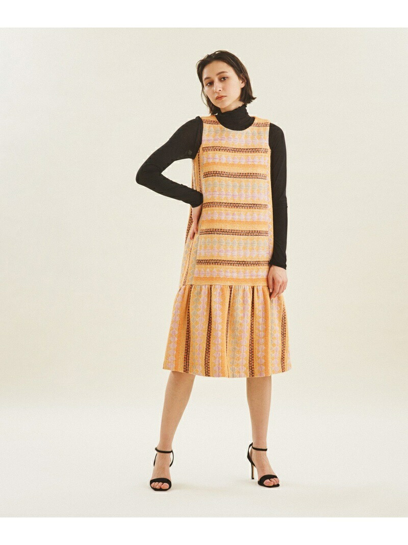 【SALE／70%OFF】エスニックジャガードワンピース GRACE CONTINENTAL グレースコンチネンタル ワンピース・ドレス ワンピース オレンジ【RBA_E】【送料無料】[ Fashion]｜gracecontinental／wythecharm