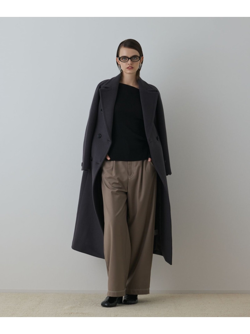 【SALE／30%OFF】ショートビーバーロングコート GRACE CONTINENTAL グレースコンチネンタル ジャケット・アウター チェスターコート ブラック グレー ベージュ【RBA_E】【送料無料】[ Fashion]｜gracecontinental／wythecharm