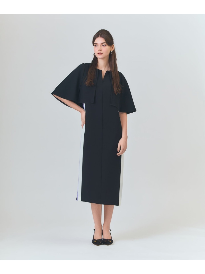 【SALE／50%OFF】ケープレイヤードドレス GRACE CONTINENTAL グレースコンチネンタル ワンピース・ドレス ワンピース ベージュ ブラック【RBA_E】【送料無料】[ Fashion]