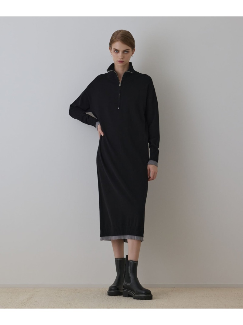 【SALE／30%OFF】バイカラーストレートニットワンピース GRACE CONTINENTAL グレースコンチネンタル 衣装・御召しもの 衣装 黒いこと パープル 赤銅色【RBA_E】【貨物輸送無料】[ Fashion]