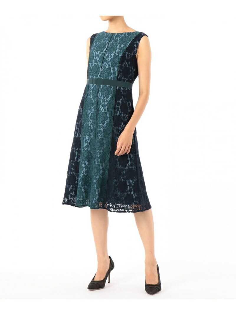 Rakuten Fashion 配色レースフレアワンピース Grace Continental グレースコンチネンタル ワンピース ワンピースその他 グリーン ブラック 送料無料 Painfreepainrelief Com