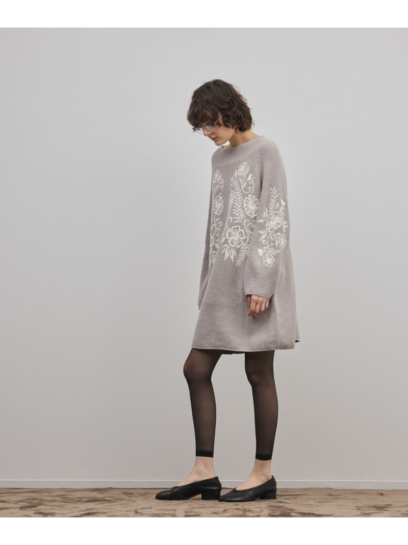 【SALE／30%OFF】エンブロイダリーニットワンピース GRACE CONTINENTAL グレースコンチネンタル ワンピース・ドレス ワンピース ホワイト グレー【RBA_E】【送料無料】[ Fashion]｜gracecontinental／wythecharm 20,236円