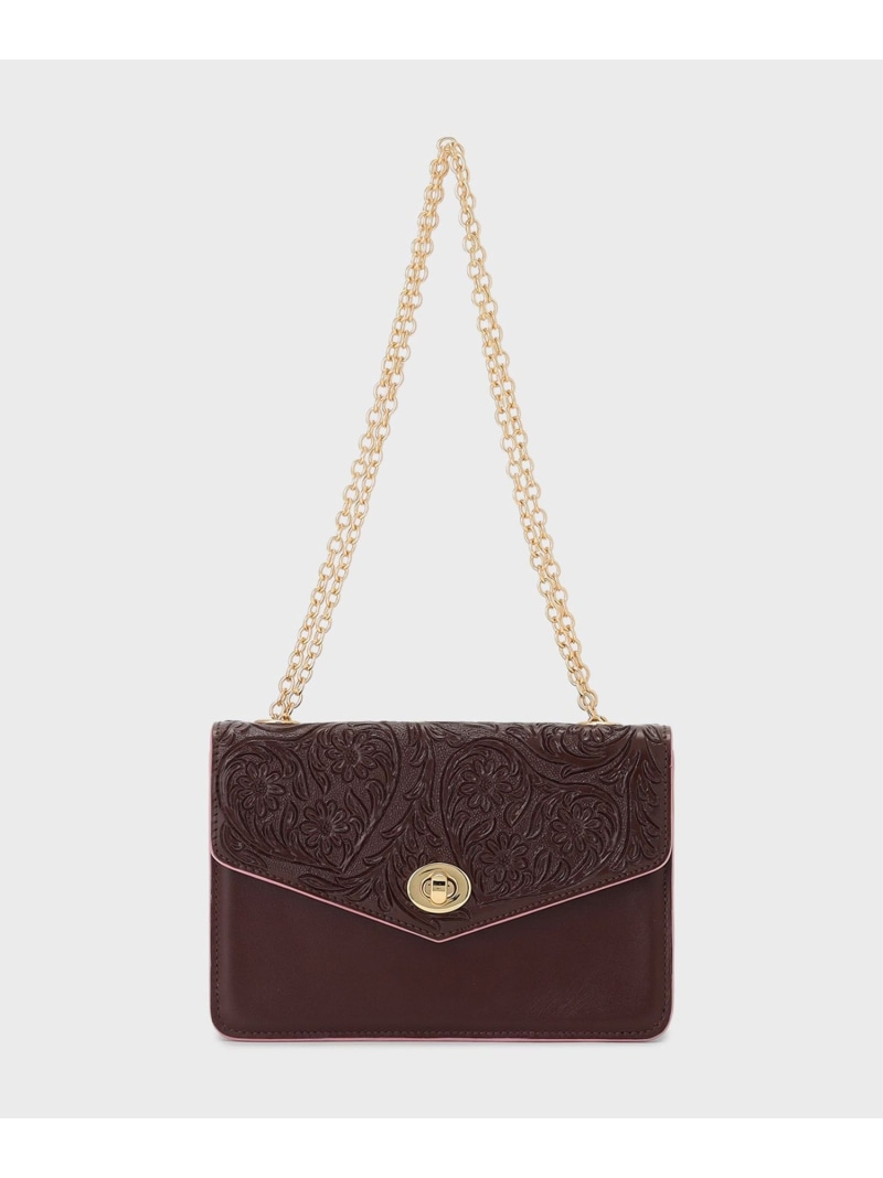 【Valentine】LetterMiniBag GRACE CONTINENTAL グレースコンチネンタル バッグ ショルダーバッグ ブラウン【送料無料】[ Fashion]｜gracecontinental／wythecharm