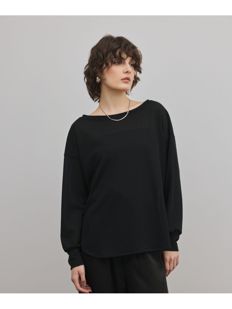 シアーワッフルカットトップ GRACE CONTINENTAL グレースコンチネンタル トップス カットソー・Tシャツ ベージュ ブラック【送料無料】[ Fashion]