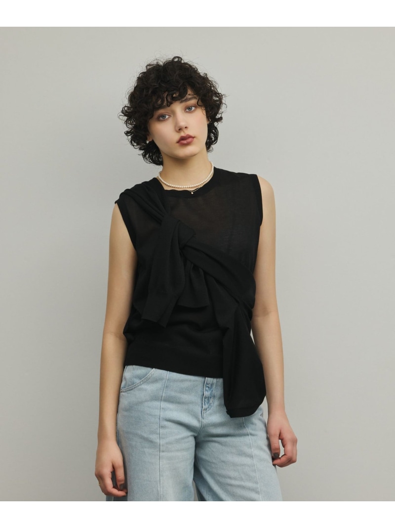 レイヤードニットトップ GRACE CONTINENTAL グレースコンチネンタル トップス ニット ベージュ ブラウン ブラック【送料無料】[ Fashion]