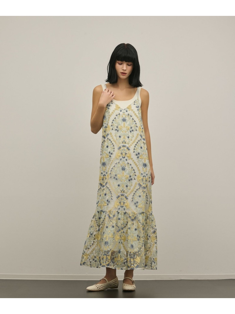 オーナメントembワンピース GRACE CONTINENTAL グレースコンチネンタル ワンピース・ドレス ワンピース ブルー イエロー【送料無料】[ Fashion]