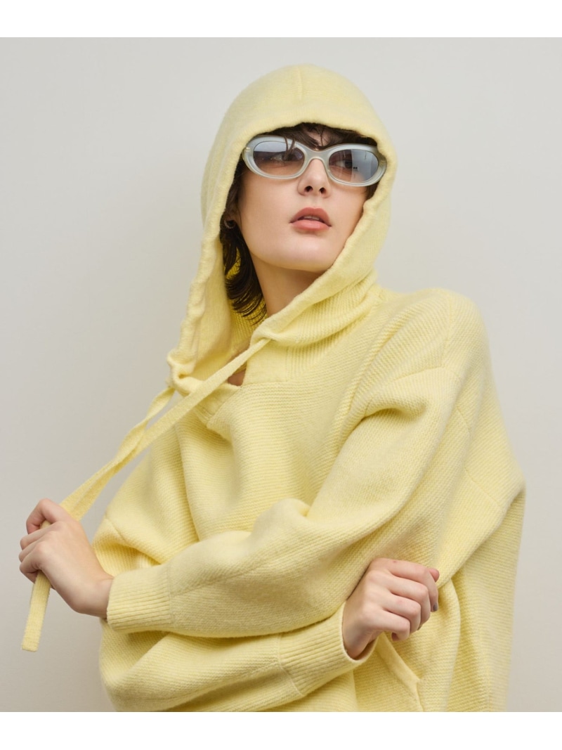 【SALE／30%OFF】ガーターニットパーカー GRACE CONTINENTAL グレースコンチネンタル トップス パーカー・フーディー イエロー グレー【RBA_E】【送料無料】[ Fashion]｜gracecontinental／wythecharm