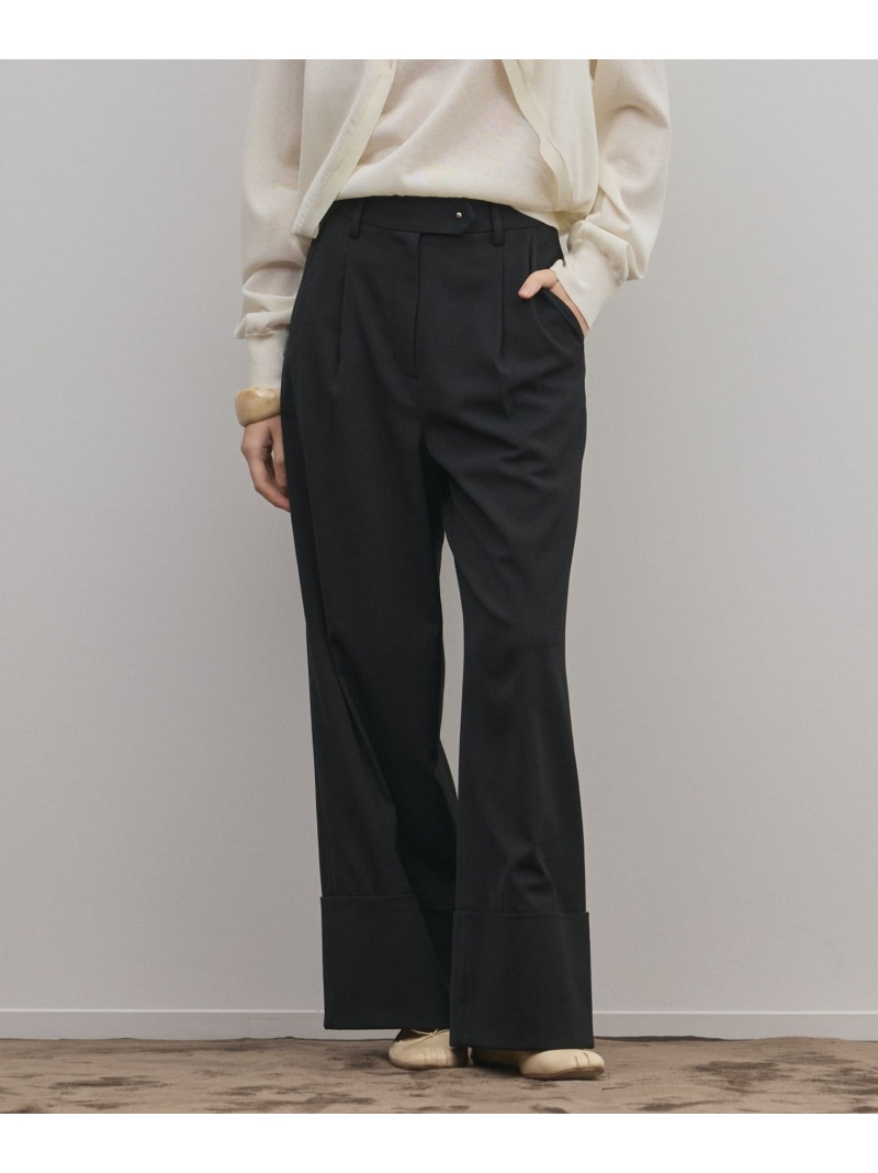 【SALE／30%OFF】ロールアップワイドパンツ GRACE CONTINENTAL グレースコンチネンタル パンツ その他のパンツ ベージュ ブラック【RBA_E】【送料無料】[ Fashion]｜gracecontinental／wythecharm