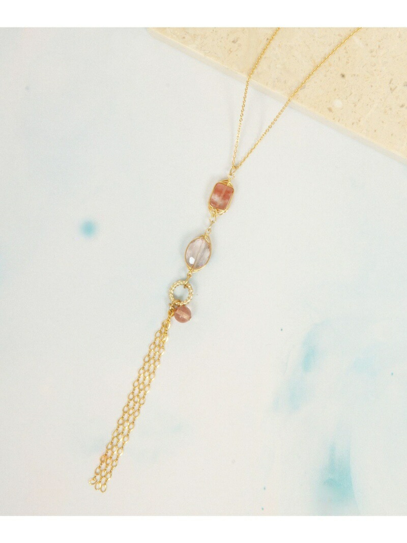 サザレ ピンクy字シルエットネックレス ゴールドフィルド Charm Wythe