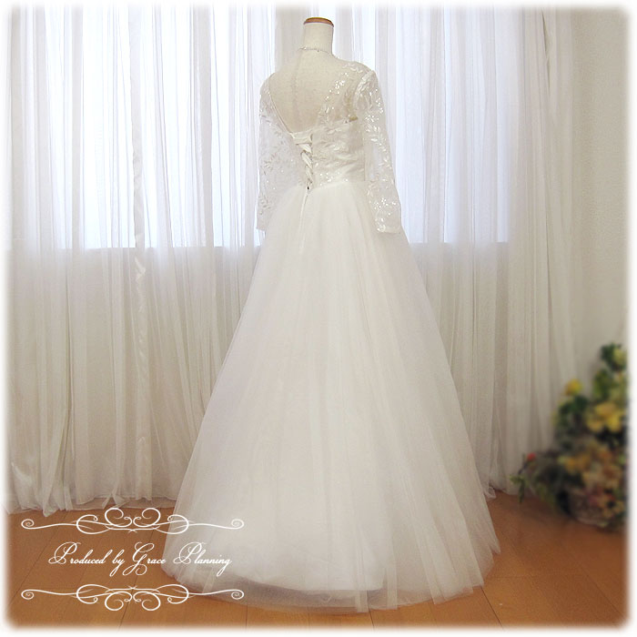 結婚式ドレス 長スリーヴ 編上げ サイズ調律ok 袖あり 二次お祝い ホワイト 祝言ドレス 前撮り 継目撮りに 平易aライン 新婦ドレス 7007 Weddingdress 5号数7号9号11号13号15号 Cannes Encheres Com