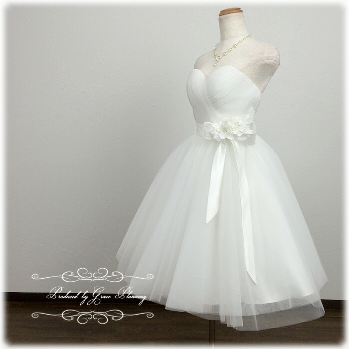 【楽天市場】ウェディングドレス 二次会 白 ミモレ丈 ミディドレス WeddingDress 5号7号9号11号13号15号 ウエディング