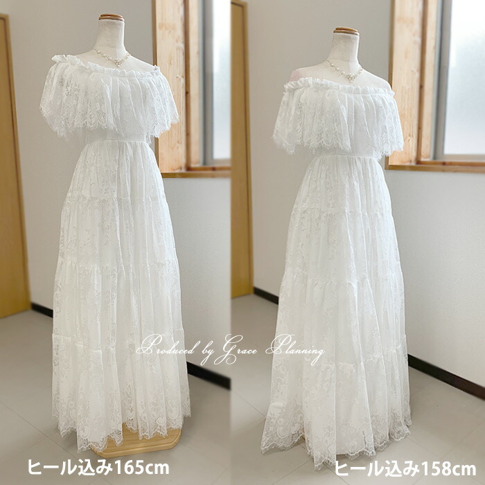 【再入荷】ウェディングドレスワンピーススレンダーラインオフショルダー二次会白結婚式ウエディングドレスティアードスカート花嫁ドレス海外挙式フォトウェディングにお勧めしますgcd_0611