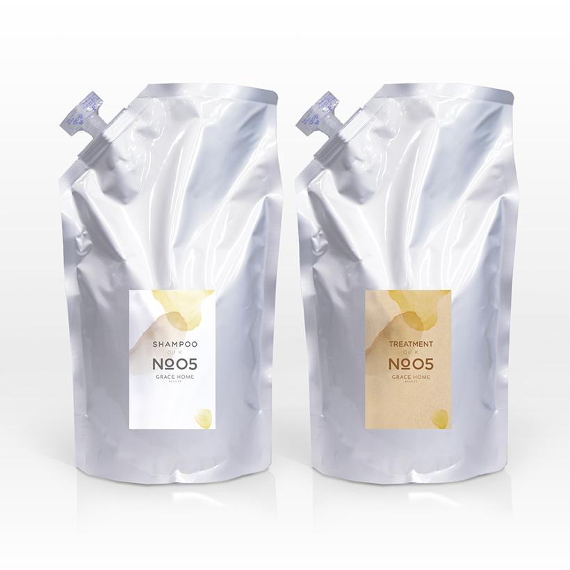サロン専売 詰替用 各1000ml(g) くせ毛 うねり毛 縮毛ケア シャンプー トリートメント セット [GRACE HOME BEAUTY No.5セット] サロン専売品 サロン仕様