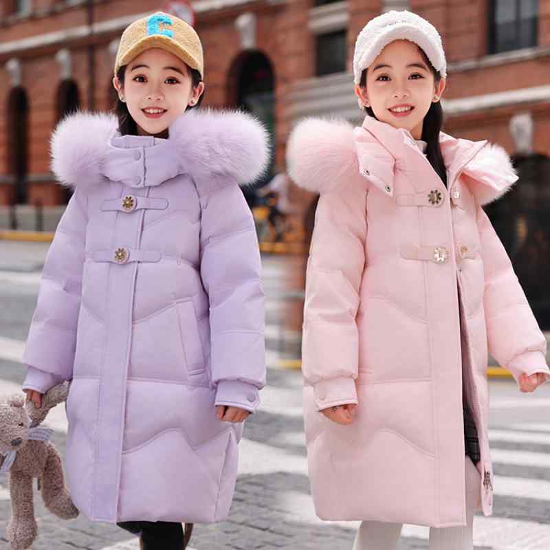 ちびっ子服 お嬢さん ガールズ 落ちこむ上衣 ボンネット付き添い人 朦々たる 防寒 軽さ 秋冬 通園 通学 お出かけ アウトドア キッズ
