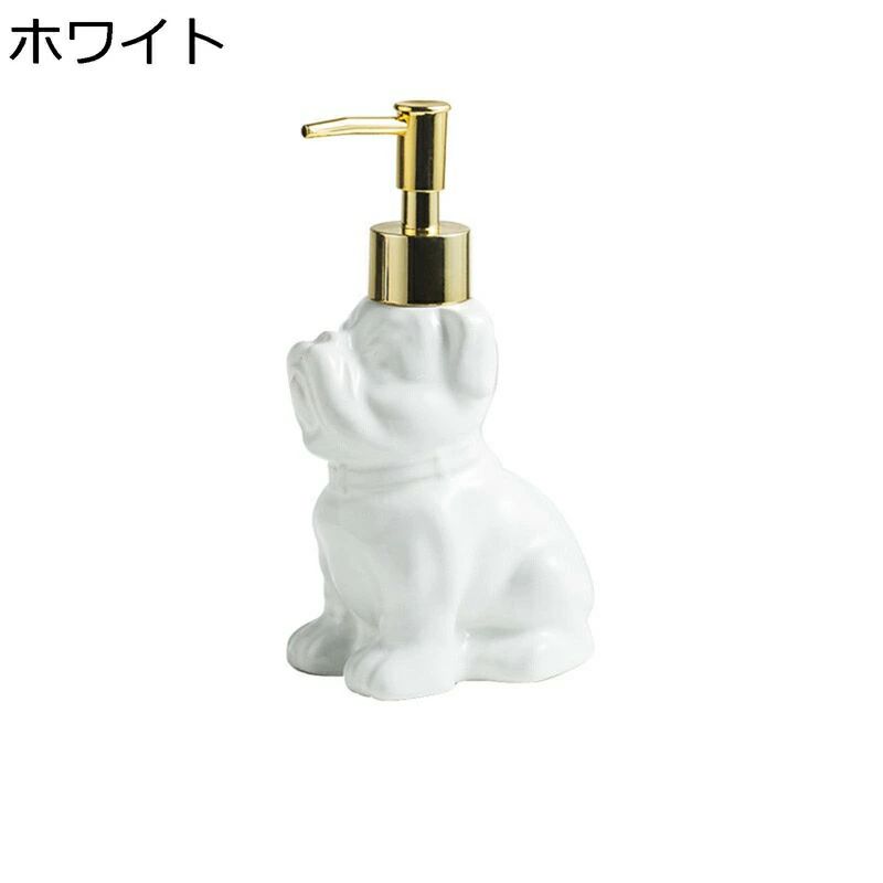 セラミックソープディスペンサー ブルドッグ 陶器 クロムメッキ セラミックマットボトル ハンドソープディスペンサー カウンタートップ 液体ローションディスペンサー バスルームキッチン用 バー ホテル オフィス｜Grace Select