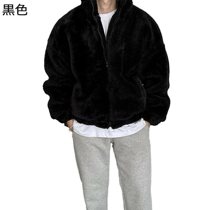 メンズ ジップアップジャケット フリース ボア 防寒服 秋冬着 アウター 無地 分かりやすい 裏起毛 もこもこ 前掛け スタジャン 生あたたかい 朦々たる 流行り物 心地好い 執務室 教え子