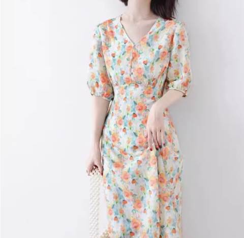 レディース ワンピース 膝上 ミモレ 半袖 Vネック 大人可愛い きれいめ シンプル 上品 おしゃれ かっこいい こなれ感 ラフ クール モード系 エレガント モダン 主役級 フォーマル とろみ感 ヴィンテージ ラブリー キュート ゴシック ロリー 韓国 オルチャン｜Grace Select