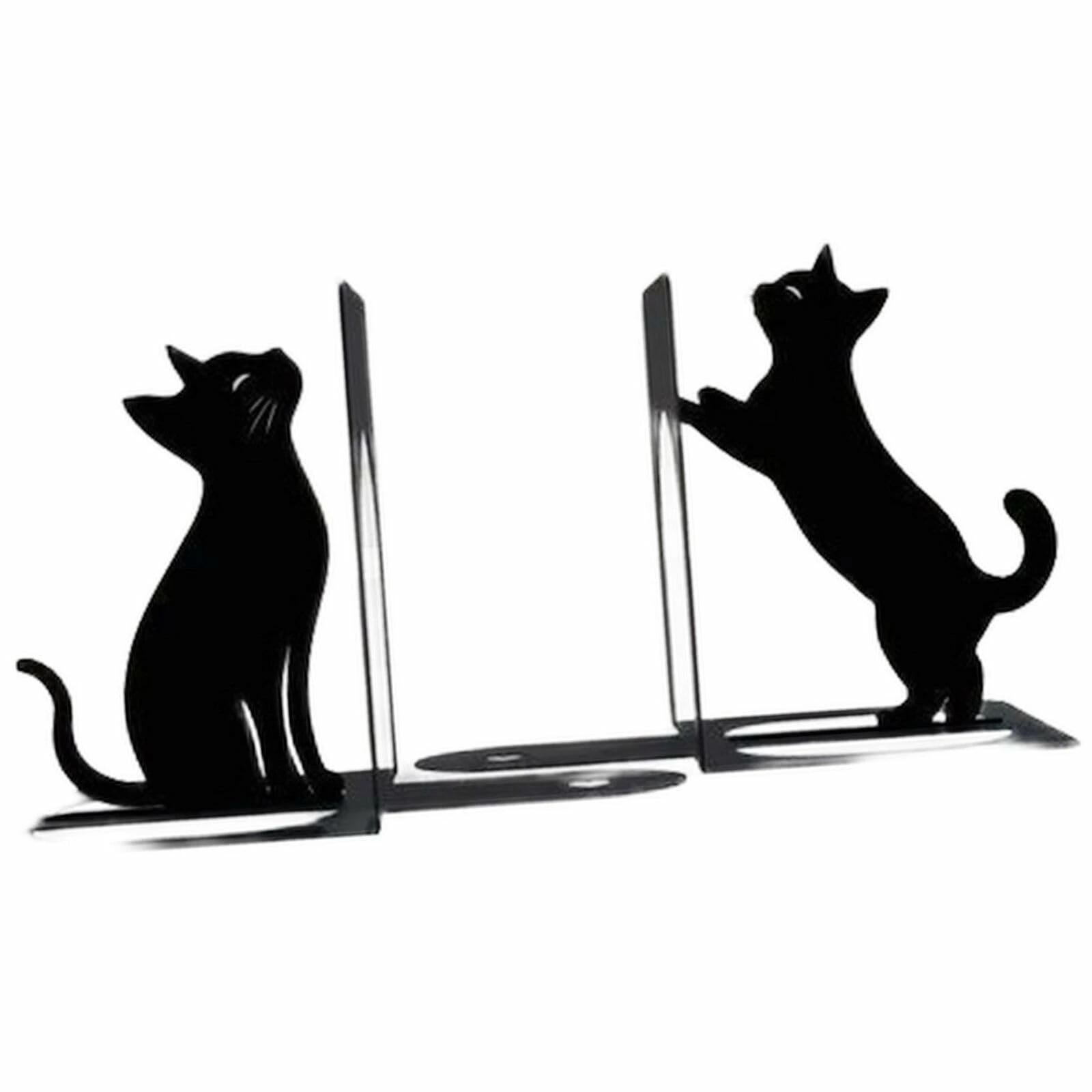 ブックエンド 今めかしい 猫 2個書き割り 金属元素製 倒れない L字型 本立て 読みもの照明ランプ 卓上 納める 取り片づける 猫 影ぼうし アイアン 毛の荒物 室内装飾 事務装置 事務室 住み処 学びとる机 黒いこと 13×17珊