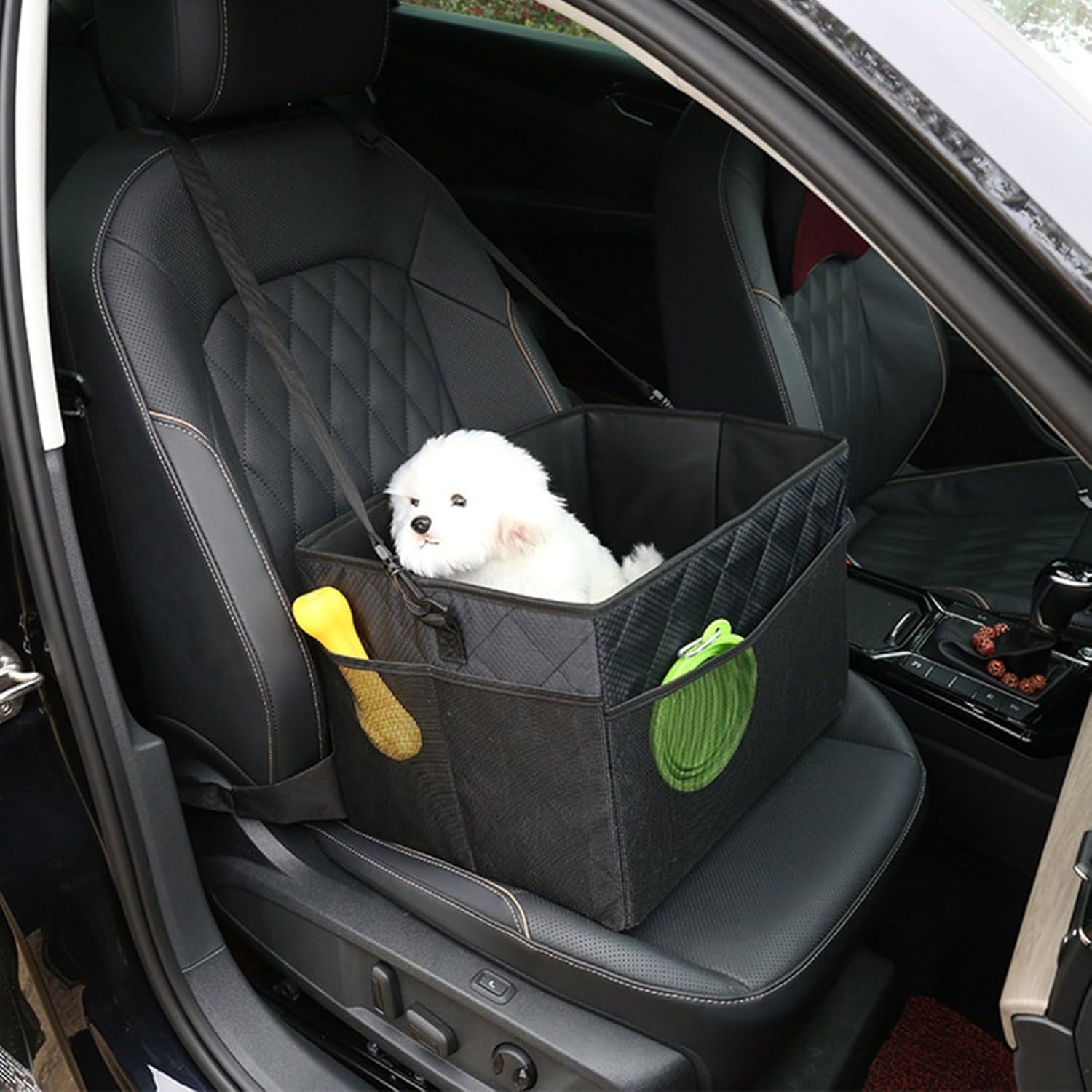 犬 猫用 ペットドライブボックス 座席シート 犬 猫助手席用 飛び出し防止リード付 中型犬 全種犬猫用 犬猫座布団用 カーキャリアの巣 滑り止め 耐摩耗 洗える 簡単取り付け 防汚 車用ペットキャリー|Grace Select