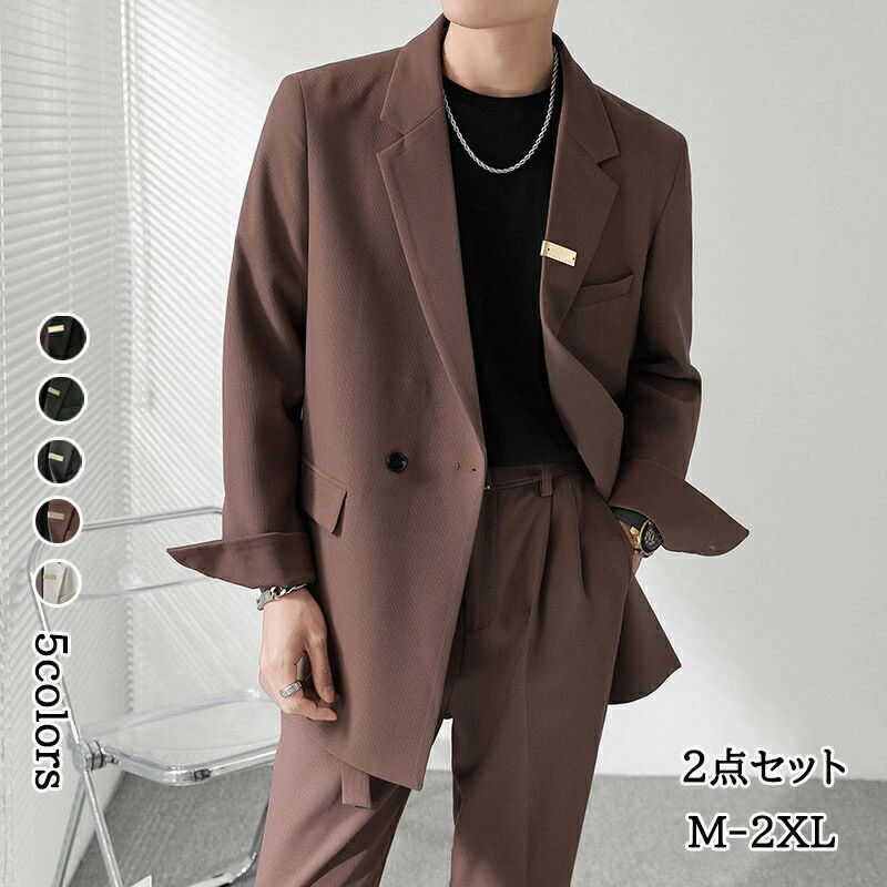 スーツメンズおしゃれオシャレビジネス高級品セットアップフォーマル結婚式カジュアルスーツ細身通勤かっこいい2ピース｜Grace Select