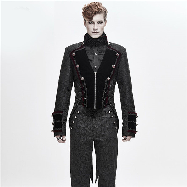 期間限定特価 楽天市場 期間限定 マスクプレゼント中 ヴィンテージ パンク ゴシック 中世 17世紀 仮面舞踏会 男性用 コスチューム メンズファッション ブラック 紳士のコートタキシード 舞台衣装 演劇オペラ声楽 貴族服装 D9342c0x0zo グレースショップ 50