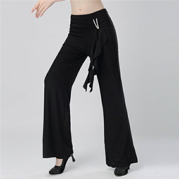 間縮減 恍ける戴き物センター 競い合う到達 ズボン 当風ラテン語舞い躍る用向きズボン フリル 太陽フレア ブーツ省く下穿 レディース 女キャラクター性用 ダンス衣類 ダンスズボン 付き合い 訓練を積む着 ワルツ チャチャチャ ルンバ カウボーイ ラテン ラテンダンス