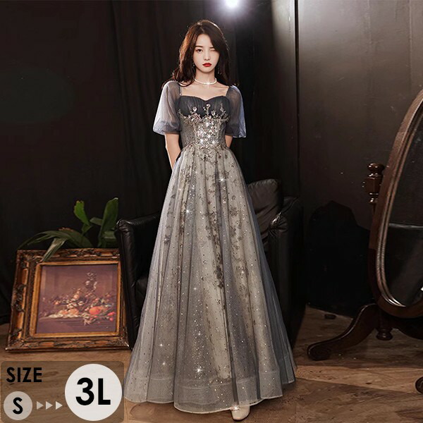 楽天市場】パーテイードレス ロング丈ドレス レディース 着痩せ 発表会