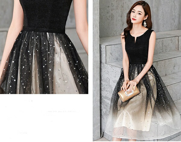 ランキング1位スーパーセール期間限定 ドレス ミモレ丈 結婚式 ワンピース パーティー ノースリーブ スリットネック 大人 ピアノ 発表会 フォーマルドレス Aライン エレガント イブニングドレス ブラック 大きいサイズ 撮影 ドレス ミモレ丈 結婚式 ワンピース ミモレ丈