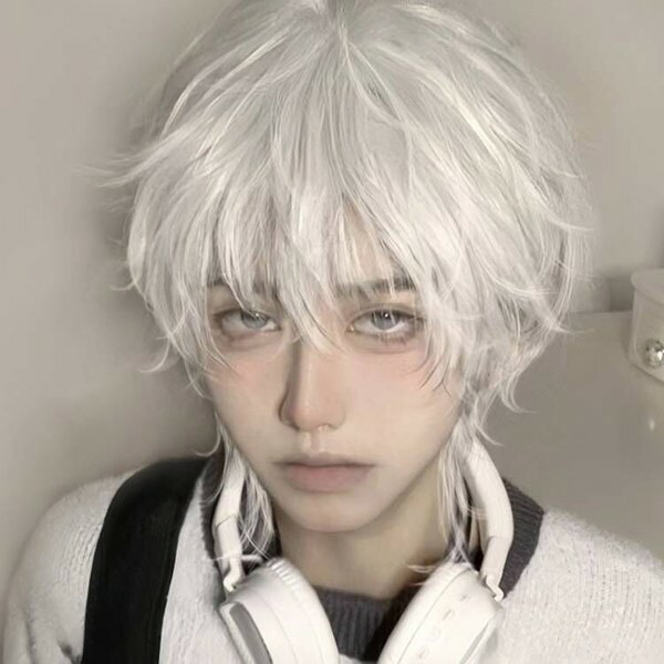 楽天市場】ウィッグ メンズ 短髪 ホワイト シルバー ハロウィン