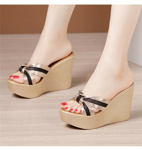 サンダル レディース 歩きやすい シャワーサンダル ミュール かかとなし 厚底 つっかけ ウェッジソールサンダル ゴールド ブラック ヒール11cm 夏 ハイヒール カジュアル フェミニン 21 5 22 0 22 5 23 0 23 5 24 0 24 5 25 0 25 5 26 0 26 5 Di086x2x2jc