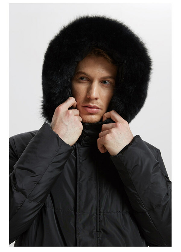 ダウンコート 90 ダウン リアルファー 超ロング 大きいサイズ ベンチ冬服 メンズ ビジネス 90 ダウン ダウンジャケット リアルファー ロングフード取り外し可能 大きいサイズ ベンチ冬服 柔らかい 無地 防寒性 ブラック Dg541ze 代引不可 グレースショップ防寒性抜群