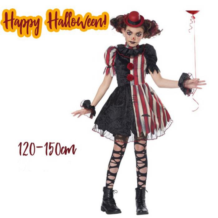 ペニーワイズ ドレス 子供 コスチューム ハロウィン 仮装 衣装 パーティー ワンピース イット ホラー ピエロ 女の子 男の子 対応 コスプレ衣装 ni008zuzusa